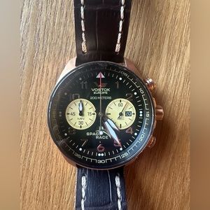 Vostok-Europe Space Race Mens’s Watch Rose Gold Color